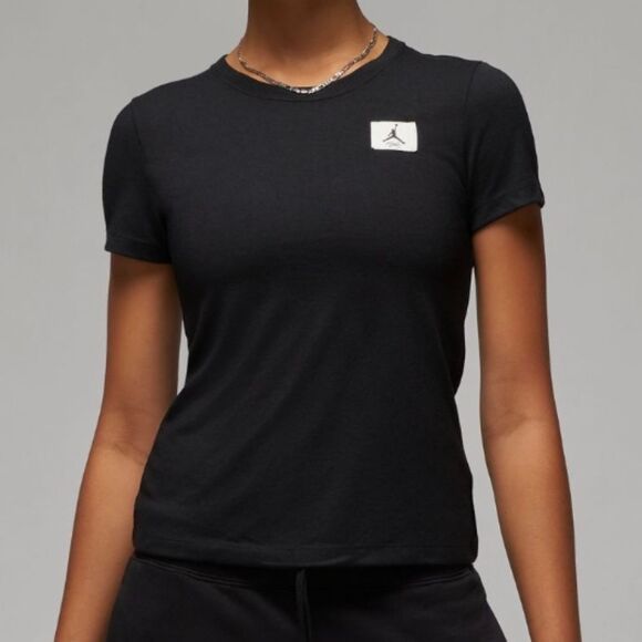 1226 NWT Jordan Women's Slim T-Shirt Black - Picture 1 of 7